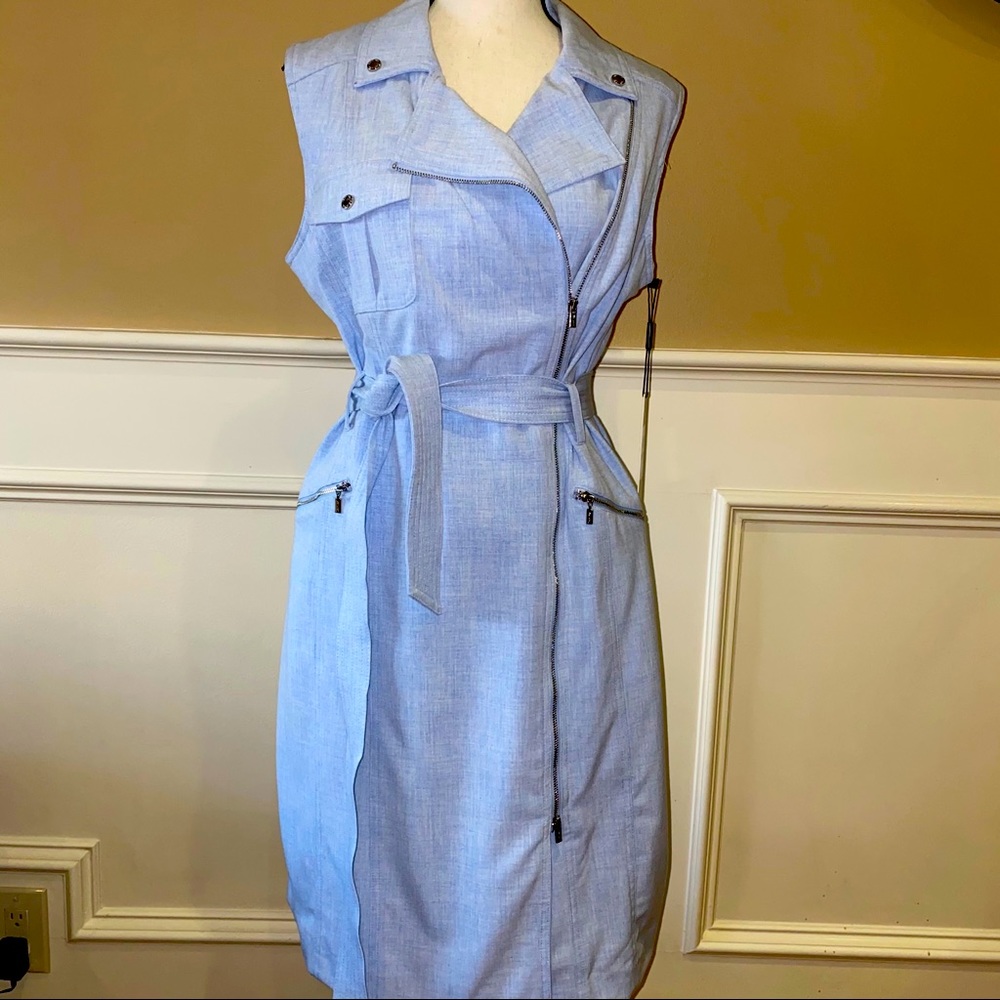 NWT Calvin Klein Baby Blue wrap dress